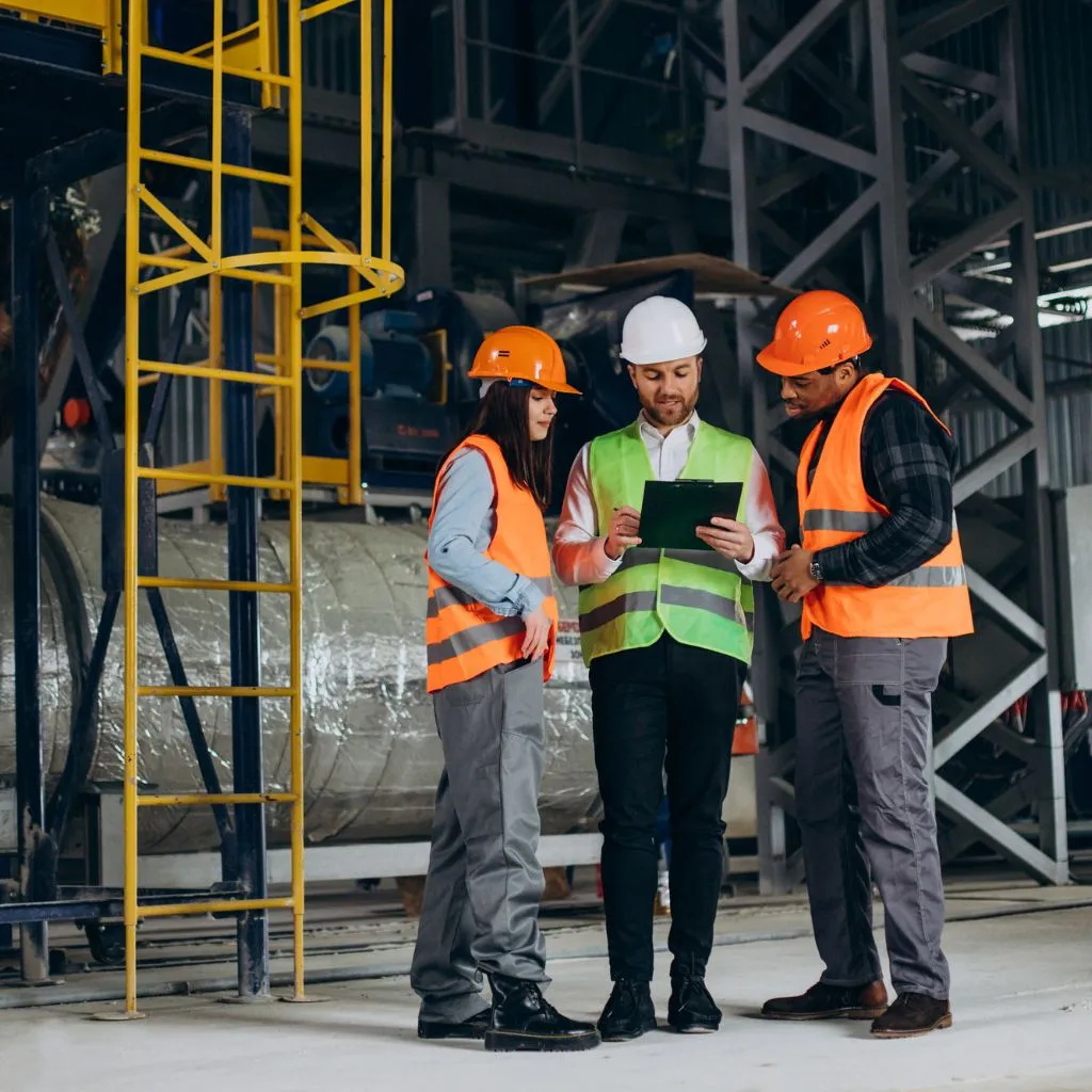 In-house design and engineering team at a contract manufacturing company in India reviewing client drawings to ensure manufacturability.