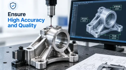 CMM inspection of a precision machined component for high accuracy and quality