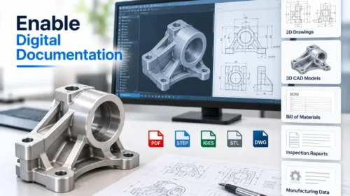 Digital documentation with CAD model, technical drawings, and engineering file formats
